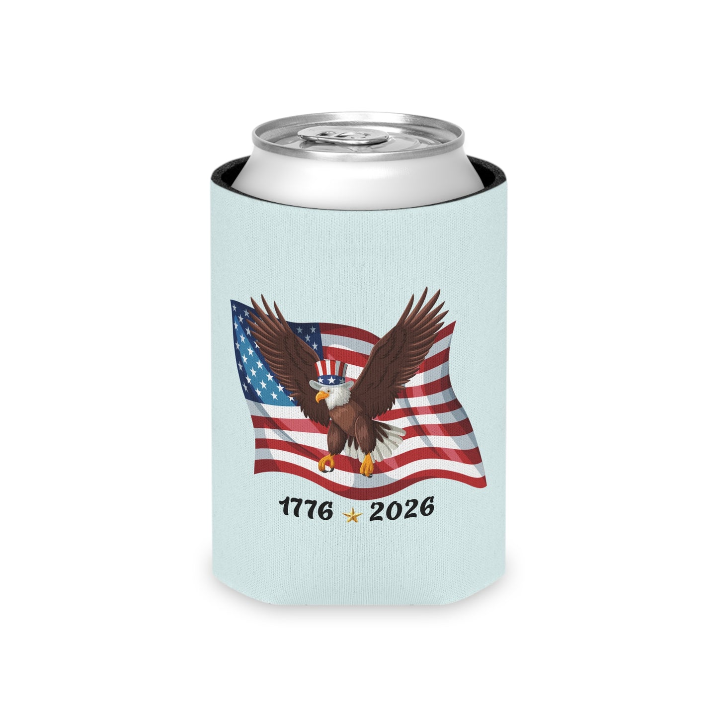 Patriotic Eagle with American Flag Can Cooler | 1776-2026