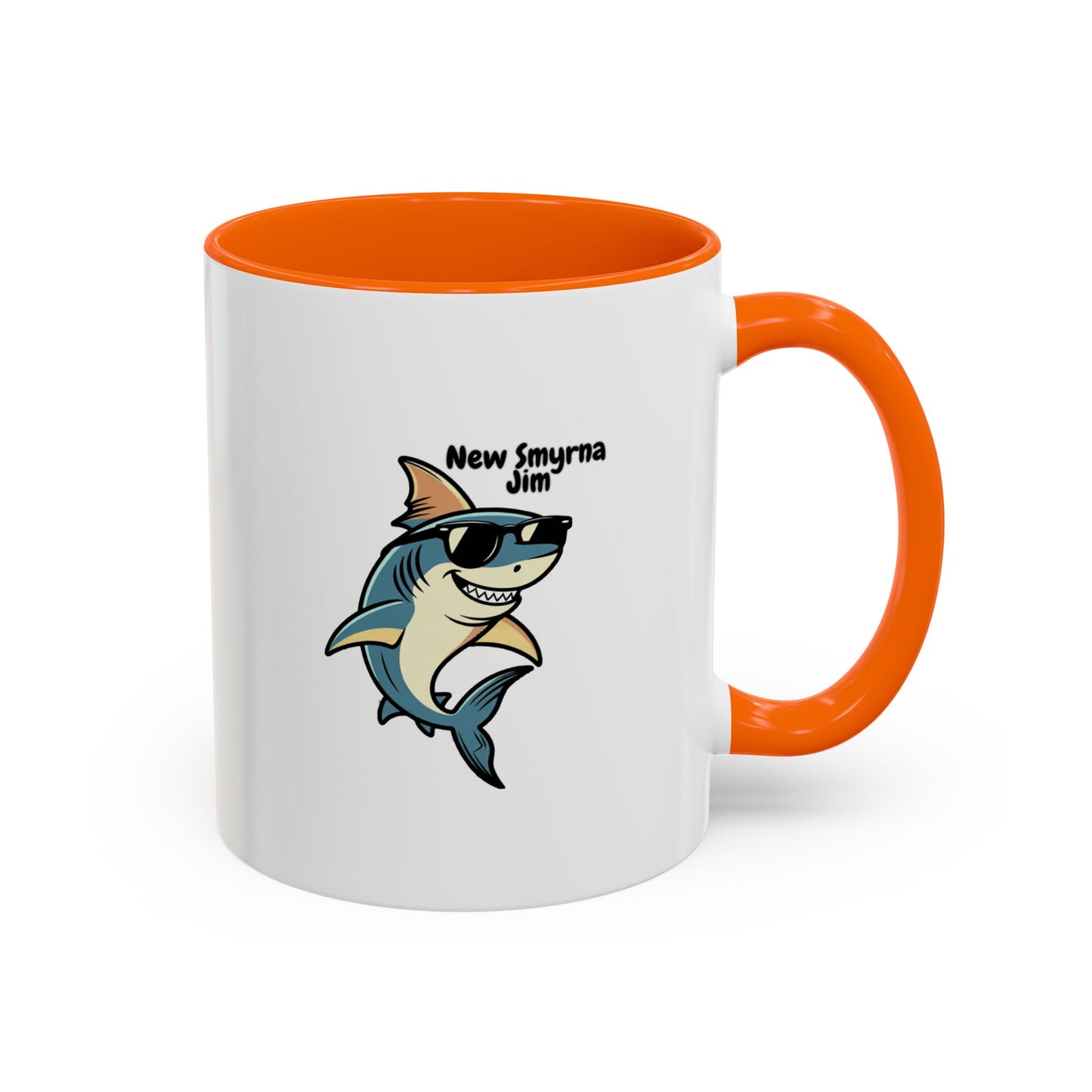 WTF is a Kilometer | Cool Sunglasses Shark Accent Coffee Mug | New Smyrna Jim, Nautical Ocean Theme