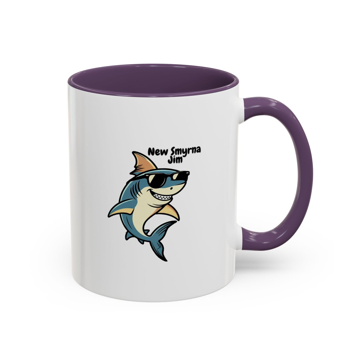 WTF is a Kilometer | Cool Sunglasses Shark Accent Coffee Mug | New Smyrna Jim, Nautical Ocean Theme