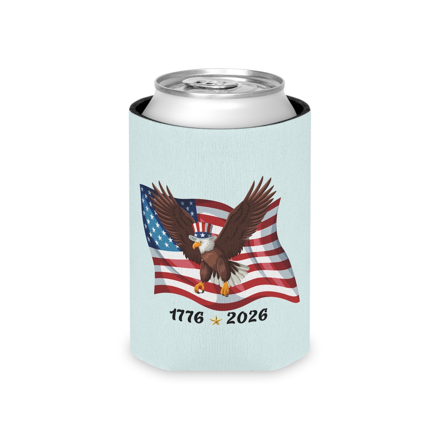 Patriotic Eagle with American Flag Can Cooler | 1776-2026