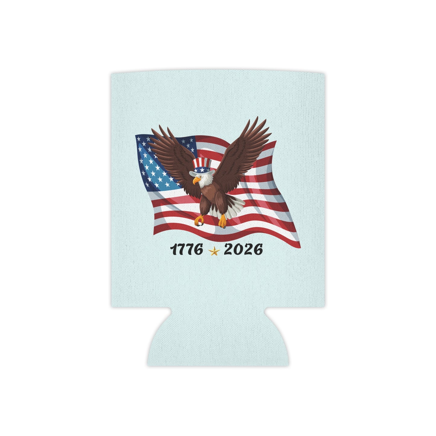 Patriotic Eagle with American Flag Can Cooler | 1776-2026