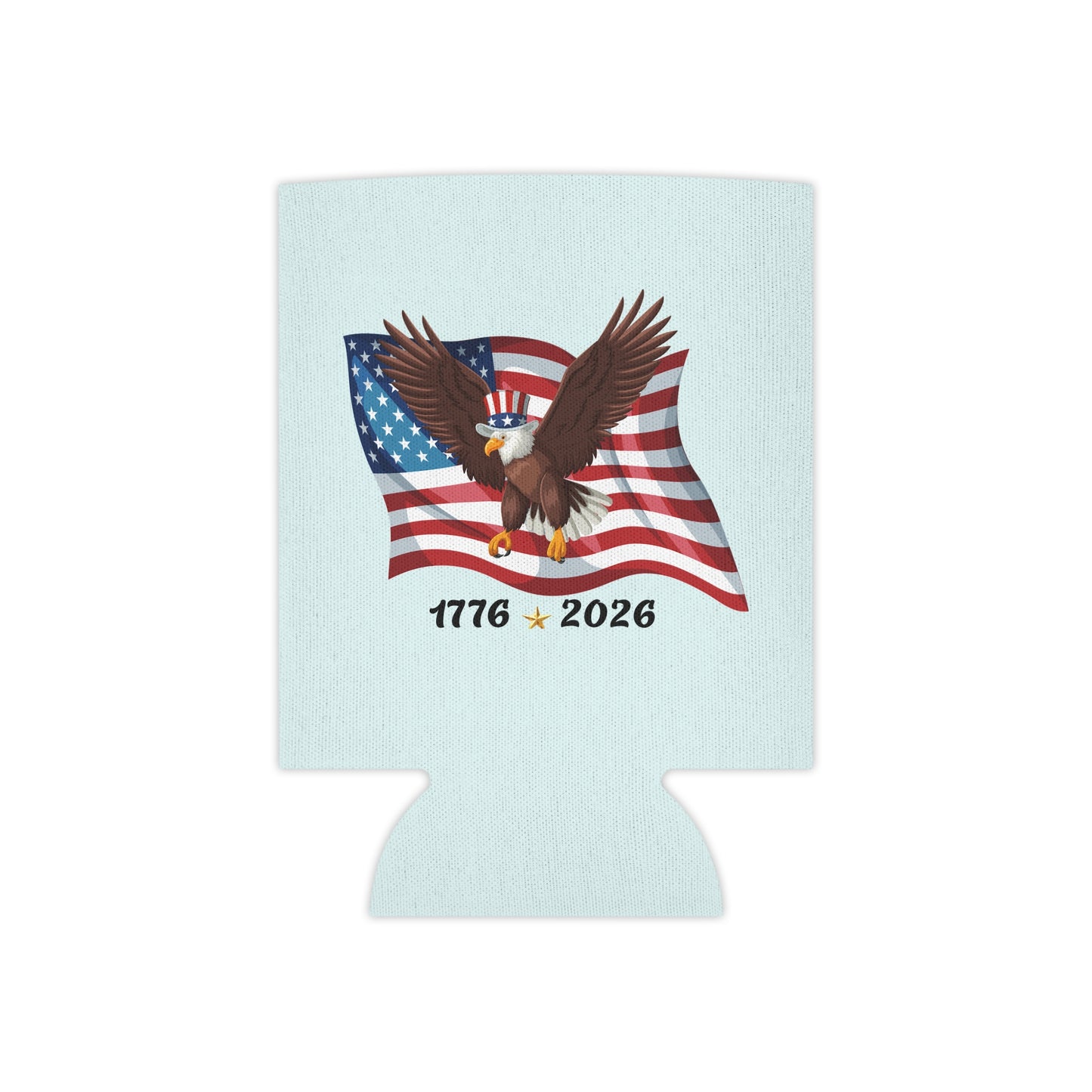 Patriotic Eagle with American Flag Can Cooler | 1776-2026