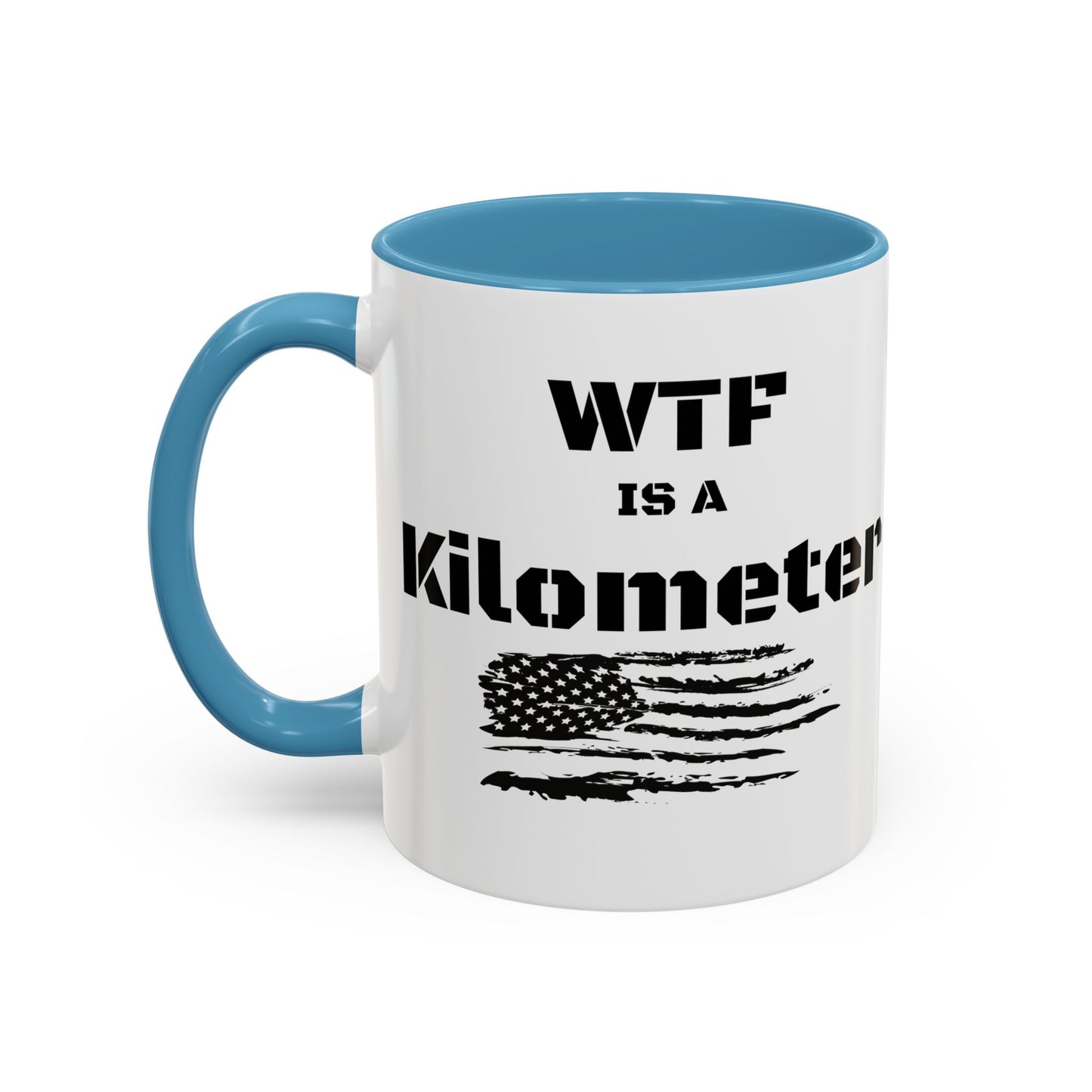 WTF is a Kilometer | Cool Sunglasses Shark Accent Coffee Mug | New Smyrna Jim, Nautical Ocean Theme