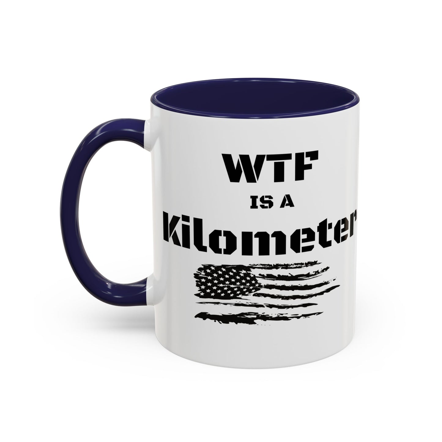 WTF is a Kilometer | Cool Sunglasses Shark Accent Coffee Mug | New Smyrna Jim, Nautical Ocean Theme