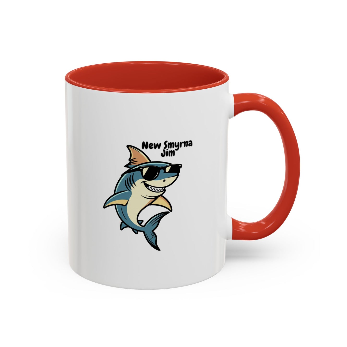 WTF is a Kilometer | Cool Sunglasses Shark Accent Coffee Mug | New Smyrna Jim, Nautical Ocean Theme
