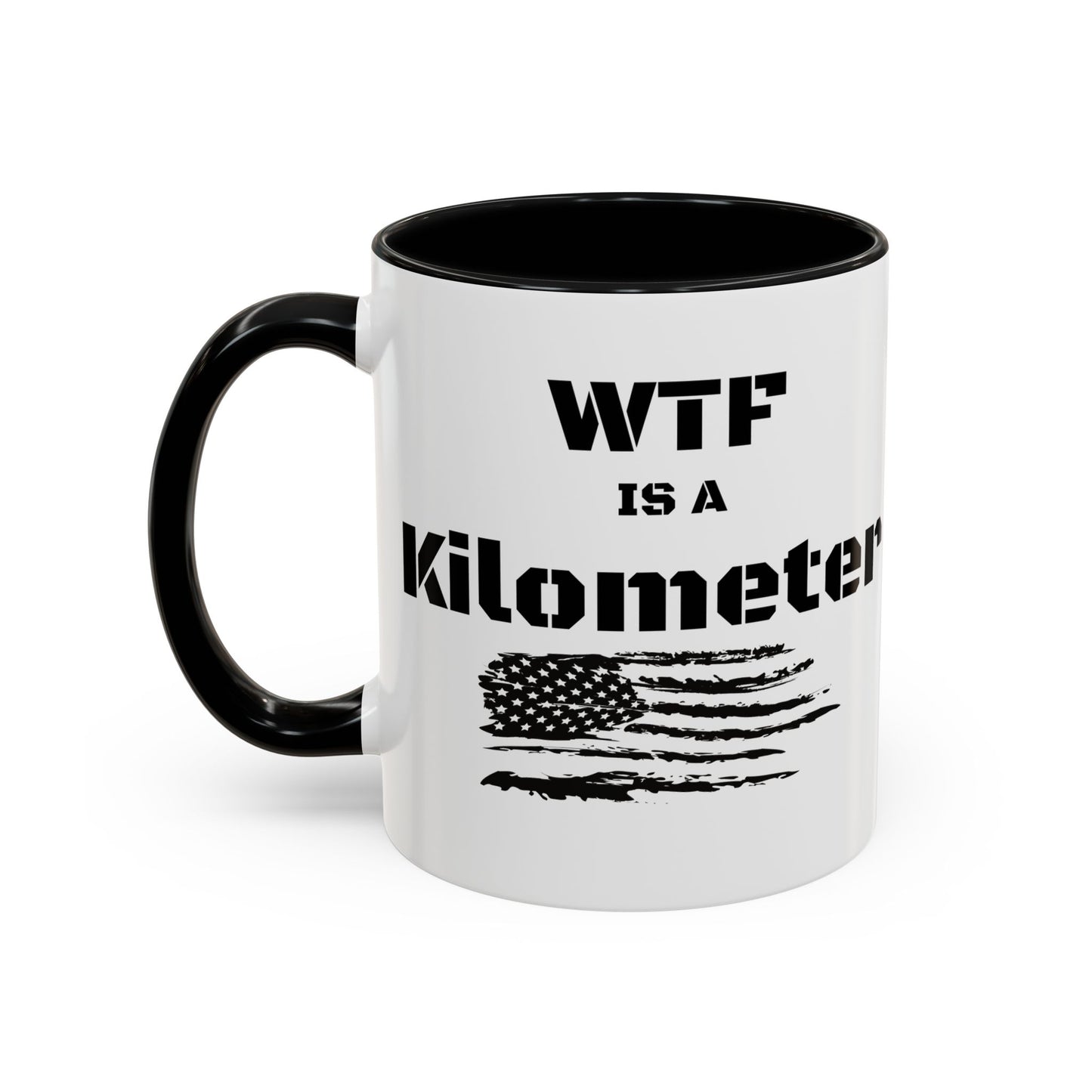 WTF is a Kilometer | Cool Sunglasses Shark Accent Coffee Mug | New Smyrna Jim, Nautical Ocean Theme