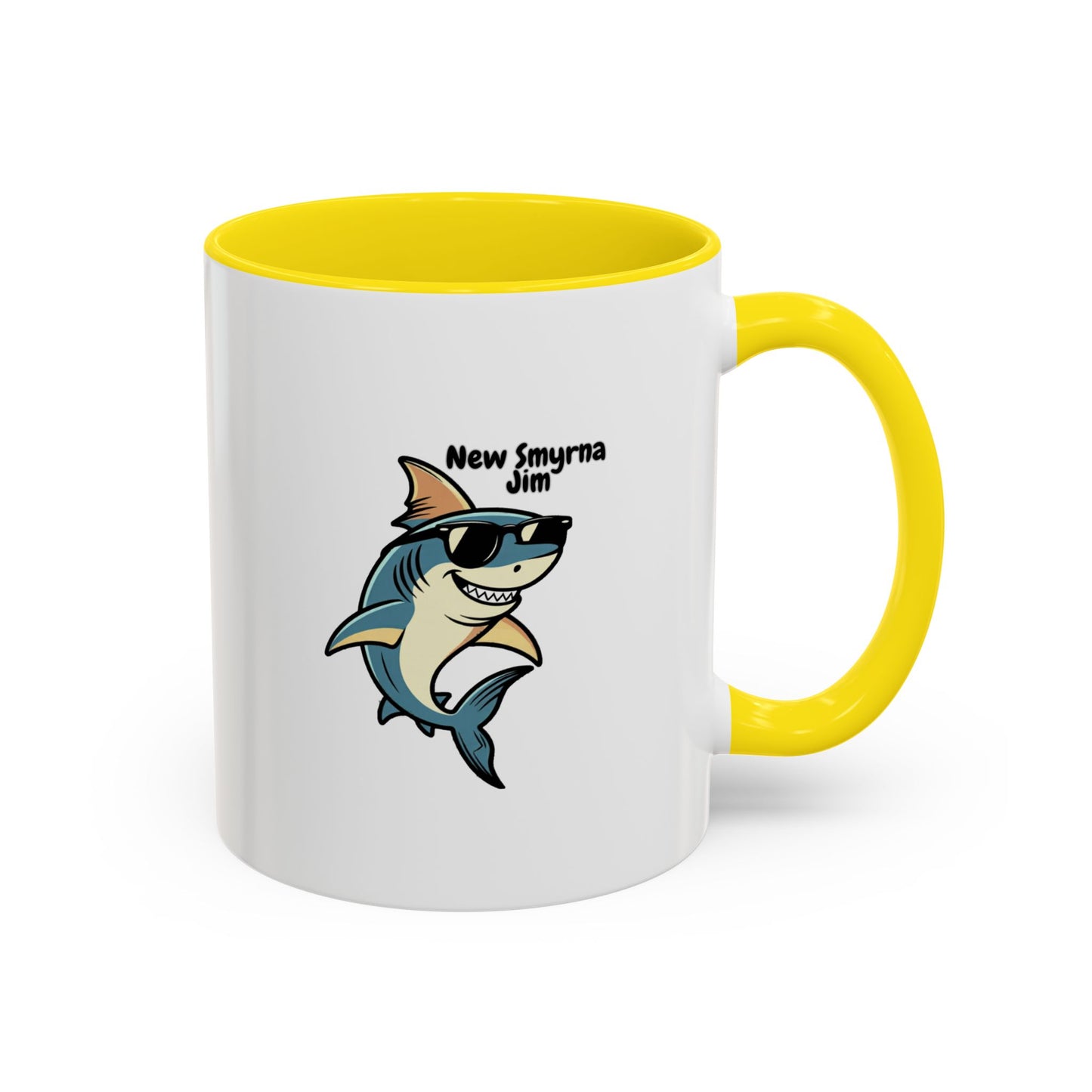 WTF is a Kilometer | Cool Sunglasses Shark Accent Coffee Mug | New Smyrna Jim, Nautical Ocean Theme